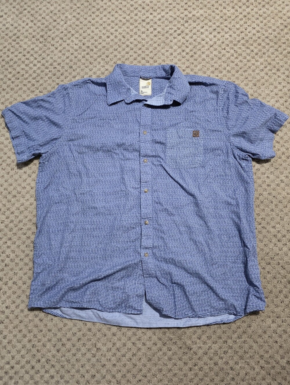 Solaris Outdoors Men's Short-Sleeve Button-Down Shirt With Fish Bone Print